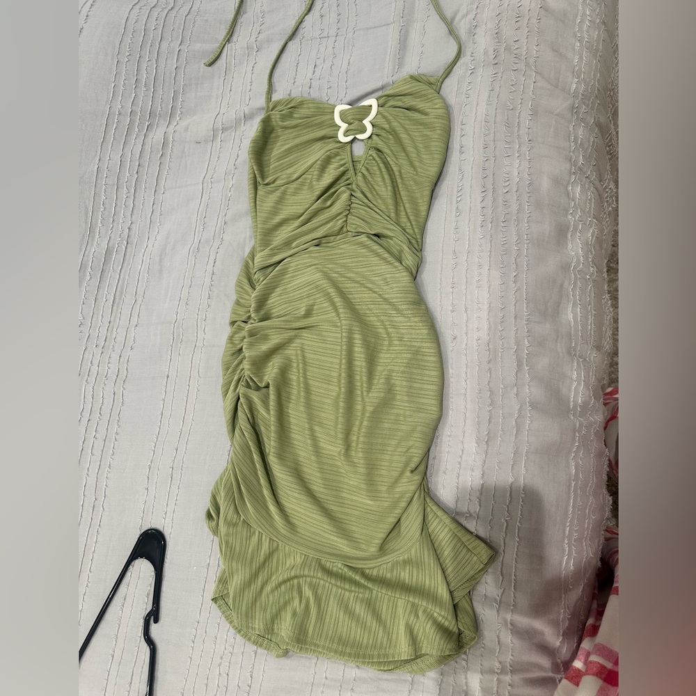 Halibuy Green butterfly dress